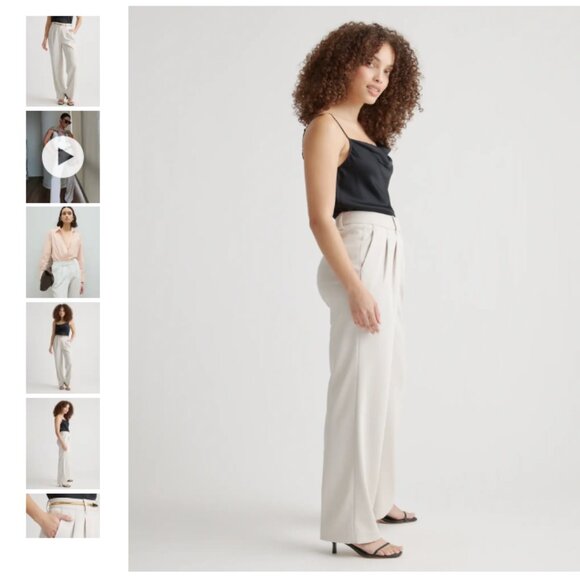 Quince Cream Wide Leg Pants - Picture 2 of 7